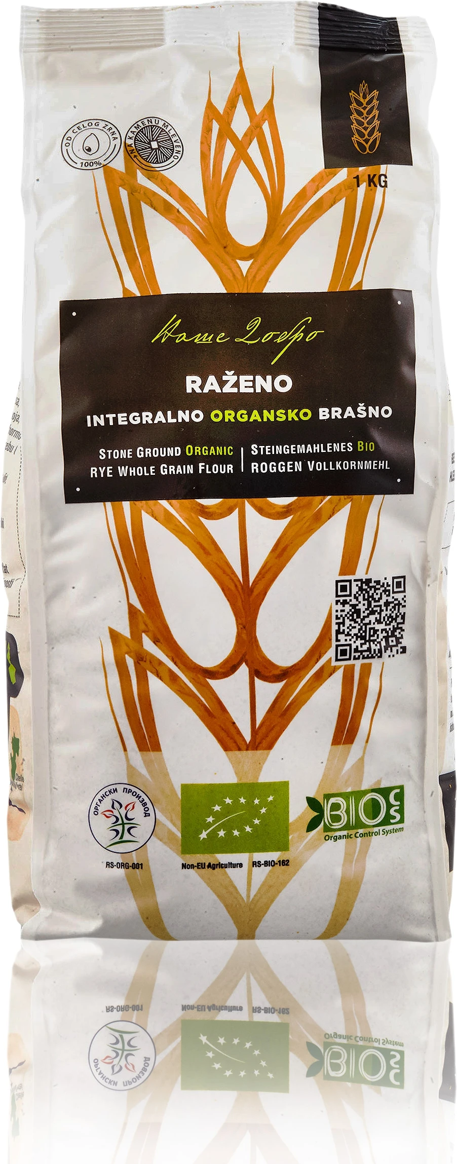 Integralno raženo brašno (organski proizvod) 1 kg Naše dobro